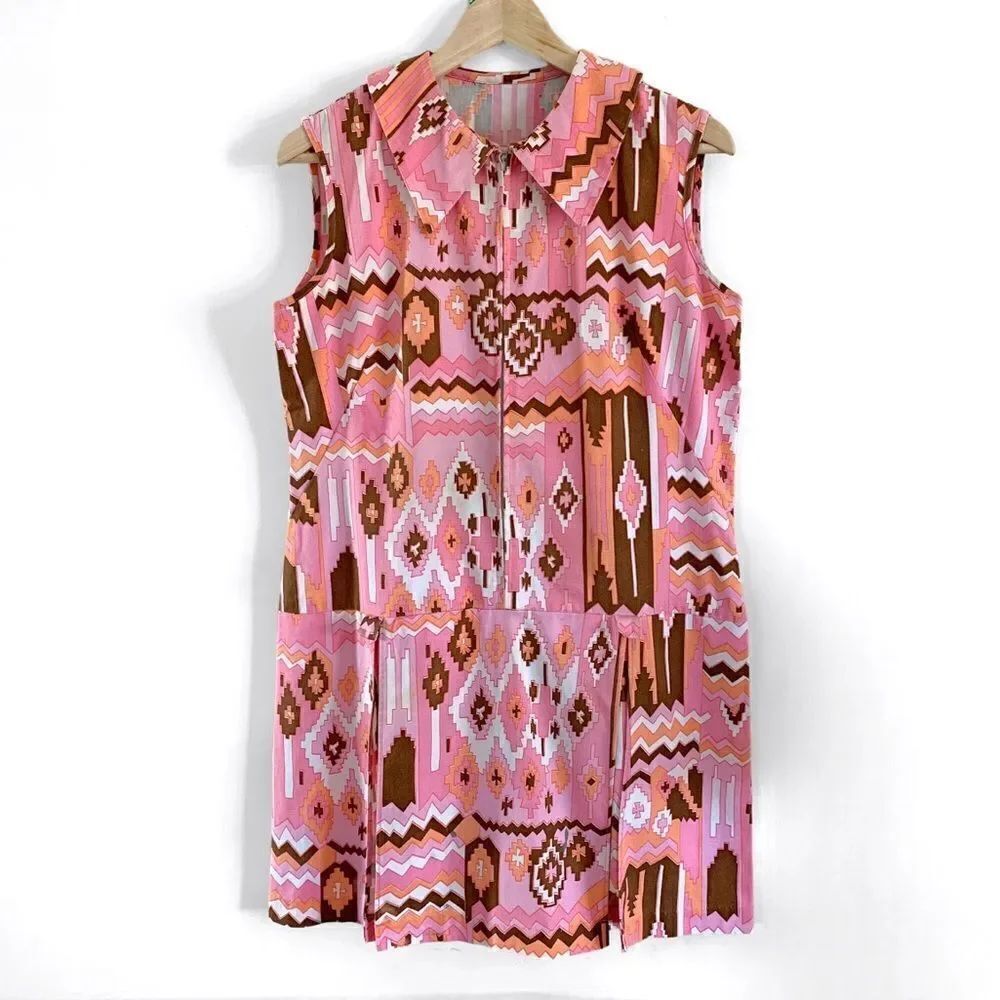Vintage 60’s Geometric Aztec Print Romper